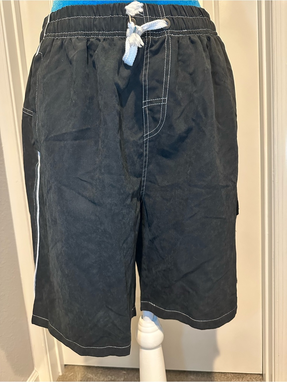 Men’s XL Charcoal Gray Board Shorts Swim Trunks Elastic Waist Mesh Liner